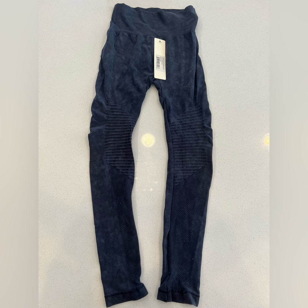 Moto leggings! Navy blue, size small.
